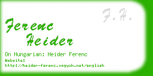 ferenc heider business card